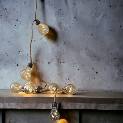 LED SVETELNÁ REŤAZ S JUTOVÝM LANOM