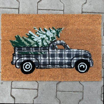 VIANOČNÁ ROHOŽKA Z KOKOSOVÉHO VLÁKNA (AUTO)